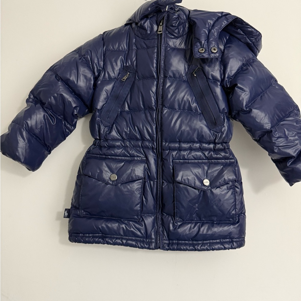 Ralph Lauren Shiny Blue Puffer Coat